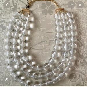 Sugarfix By Baublebar Beaded Clear Acrylic
Statement Necklace - Clear